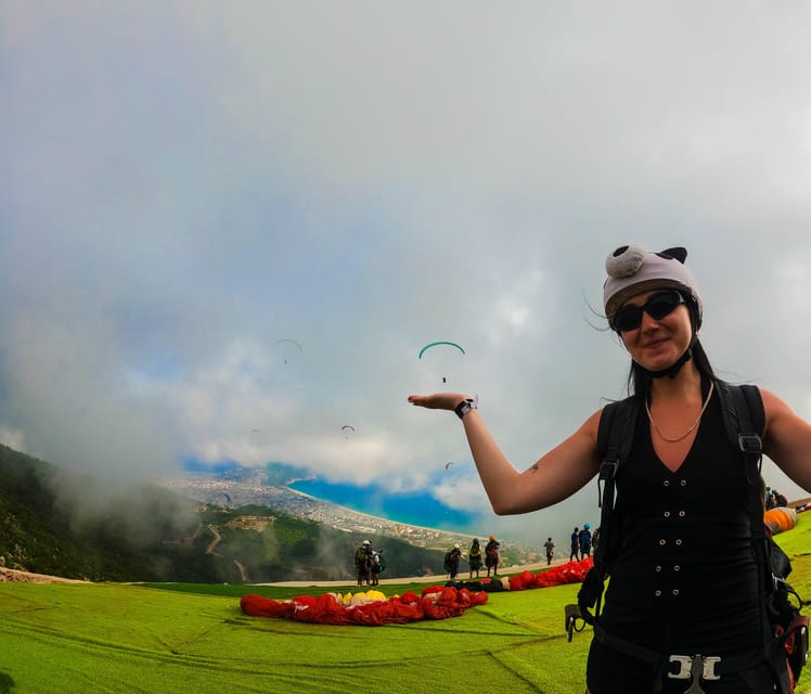 Alanya/Side: Tandem Paragliding With Transfer Option - Cleopatra Beach tandem paragliding in Alanya: the view is the whole point