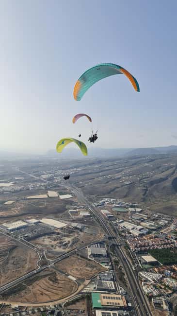 Costa Adaje: Paragliding from 1100m - Incredible landscape! - Takeoff and harness time: why instruction from James and John matters