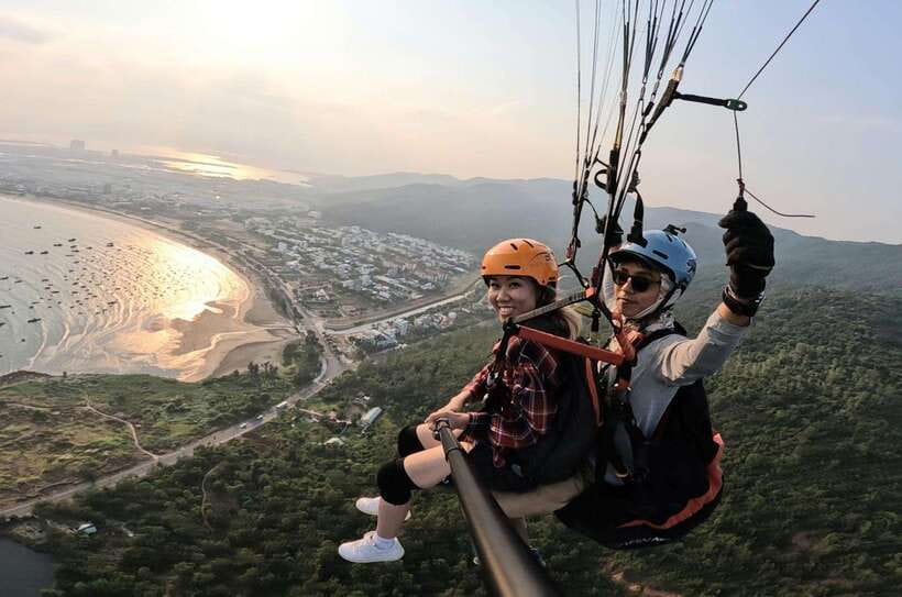 Da Nang Private paragliding experience on Monkey Mountain - Entering the air above Monkey Mountain (Sơn Trà Peninsula)