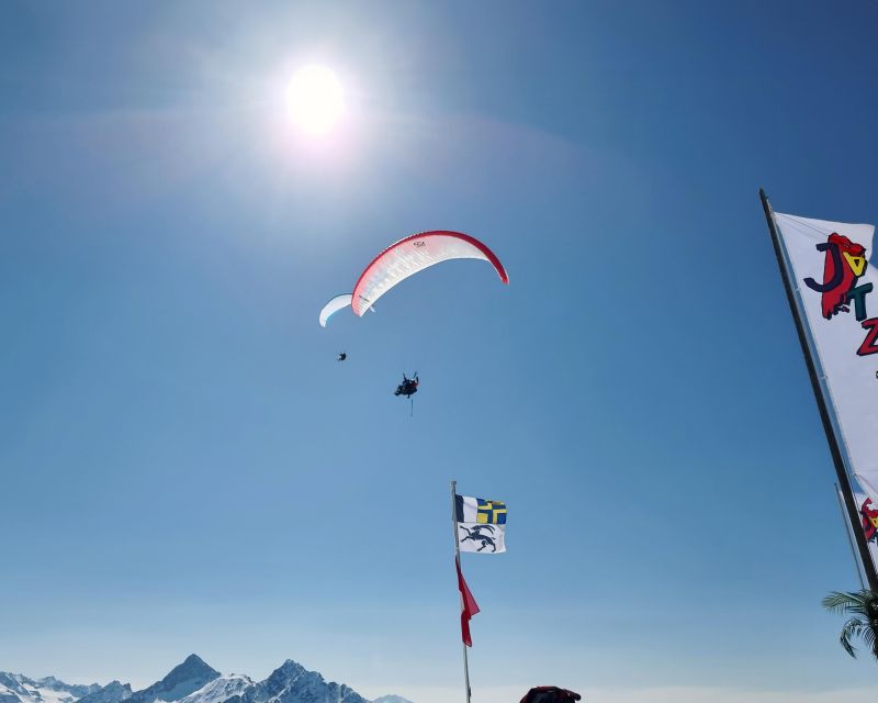 Davos: Tandem Paragliding Flight - Getting Connected: Gear Prep at the Starting Point