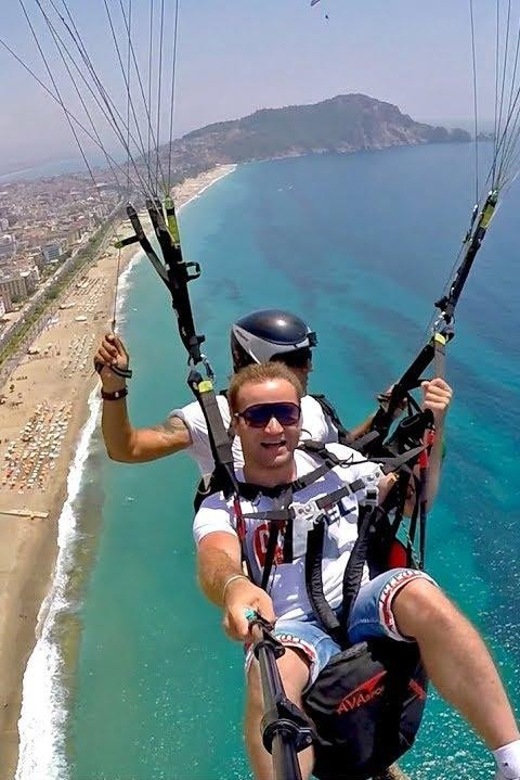 From Antalya, Belek, Side Alanya Paragliding Experience - The climb to the launch site: 400 m vs 700 m