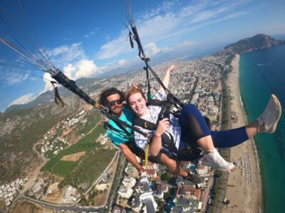 From city of Side Alanya Paragliding - Side to Alanya: pickup timing, bus ride, and the beach handoff