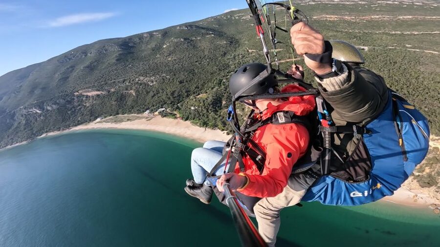 From Lisbon: Paragliding Pack (Flight+Video+Transportation) - Flying Over Fonte da Telha, Bicas Beach, and Arrábida: What You’ll See