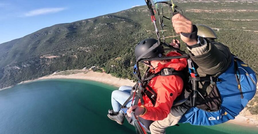 From Lisbon: Paragliding Pack (Flight+Video+Transportation) - The Safety Briefing and Tandem Setup Before You Launch