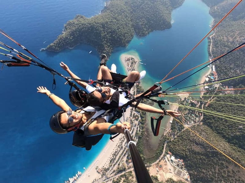 From Marmaris: Fethiye Paragliding Experience w/Lunch - The safety intro and harness setup: where confidence gets built