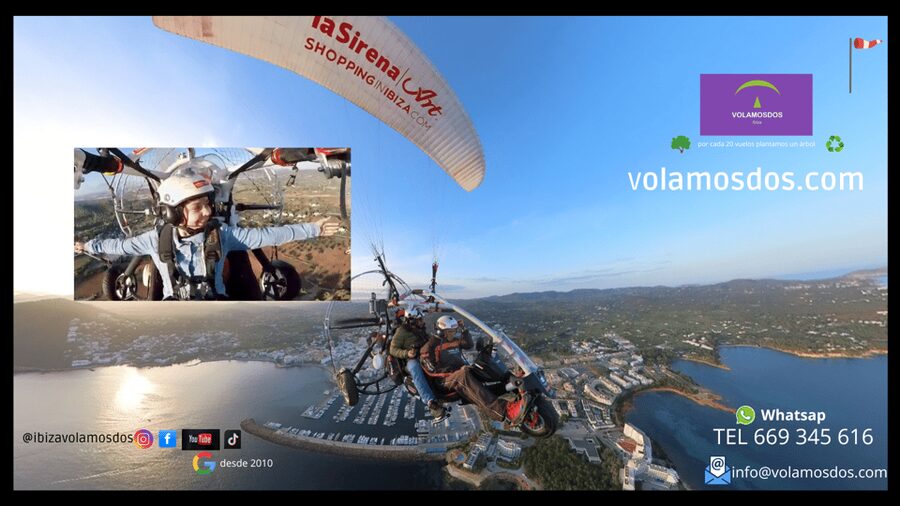 Ibiza: 25min Motorized Paragliding Flight - Day flight route: Sta. Eulalia, Ses Estaques, and the coast’s small coves