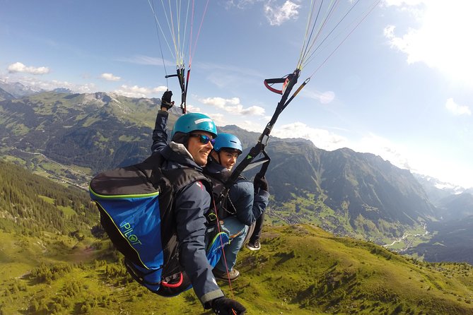 Klosters Tandem Paragliding Flight from Gotschna - The Takeoff Moment: 3,2,1 Go