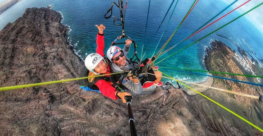 Lanzarote: Tandem Paragliding over Volcanoes & the Atlantic - First You Choose: Puerto Calero or Tenesar Launch Points
