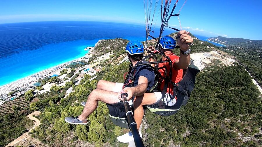 Lefkada paragliding tandem flighs/ Kathisma beach - The take-off run at Kathisma: what you’ll actually feel