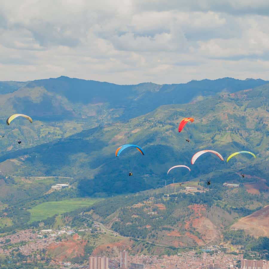 Paraglide over beautiful Medellin - The Tandem Paragliding Flight Over Medellín and the Andes