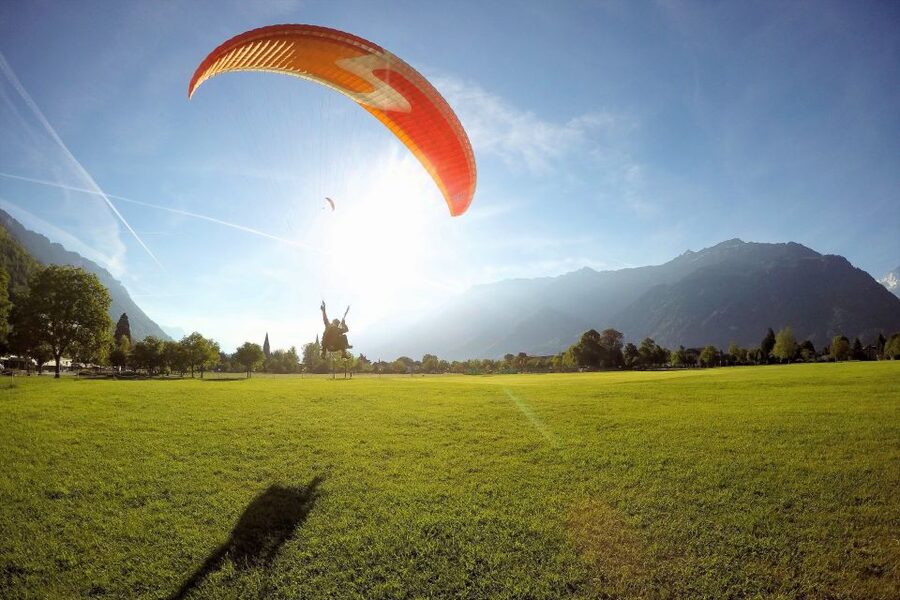 Paragliding Tandem Flight in Interlaken - Landing at Höhematte: Smooth Touchdown and Media You Can Choose