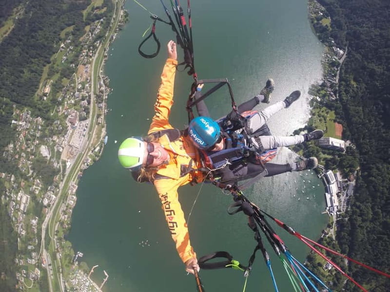 Tandem flight: Paragliding panorama tandem flight - Landing at Moosweg: The Calm Finish After Time in the Sky