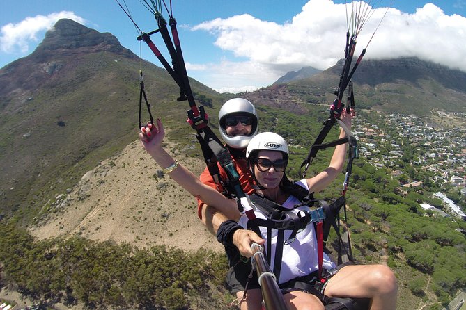 Tandem Paragliding Cape Town Experience TABLE MOUNTAIN PARAGLIDE - The views you’re paying for: Cape Town from above, then the ocean landing