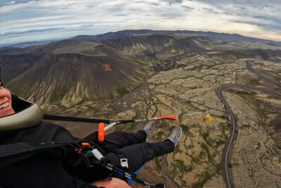 Tandem Paragliding over the Rugged Lava Fields at Blue Mountains - The 4x4 Ride Isn’t Just Transport