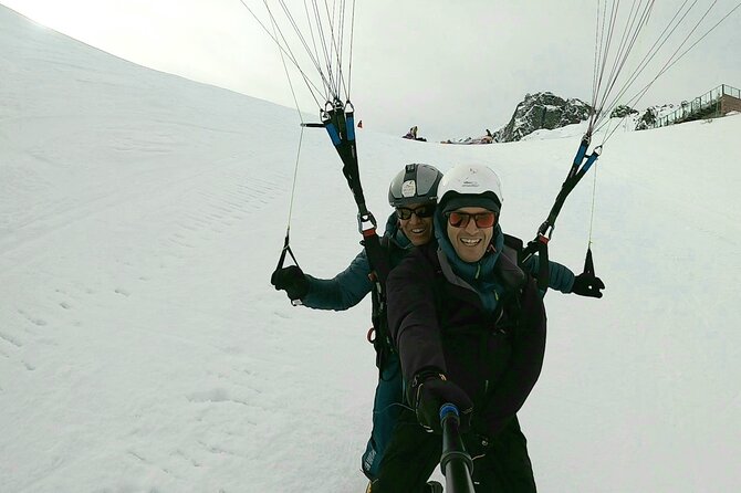 Two-seater paragliding flight in Chamonix - Safety First: Helmet and Harness, Plus Instructor Control